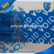 Hot sale Adhesive PET anti fake warranty security void label sticker printing paper,security seal sticker